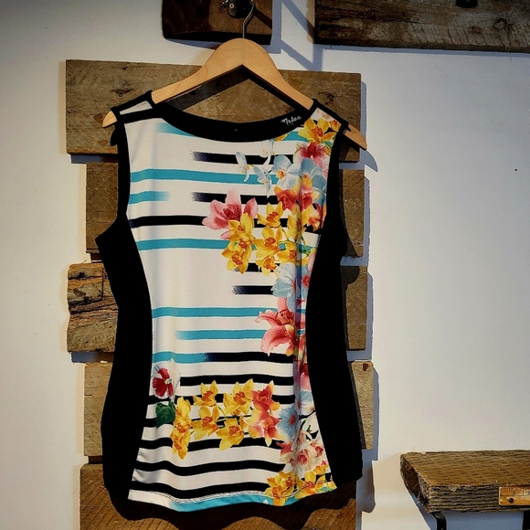Artex Floral Striped Women's Top - Picture 1 of 4